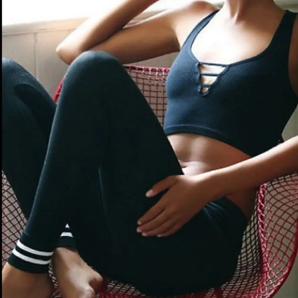 Free People Black Seamless Brami Tank